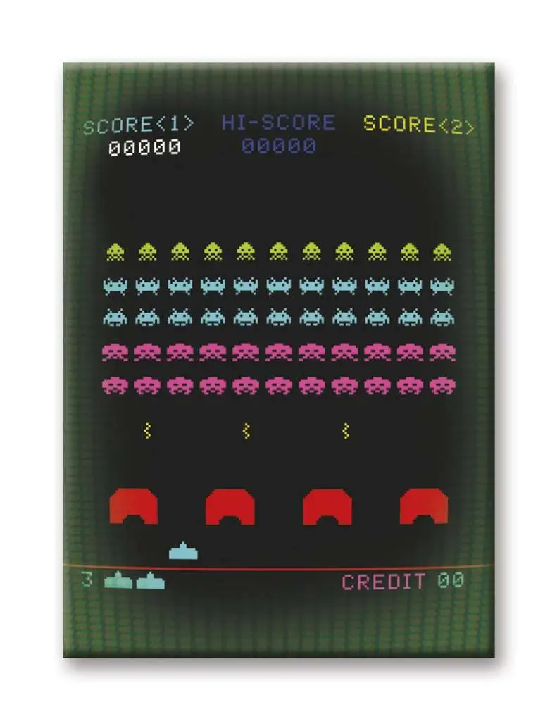 Figurine space invaders arcade screen flat magnet